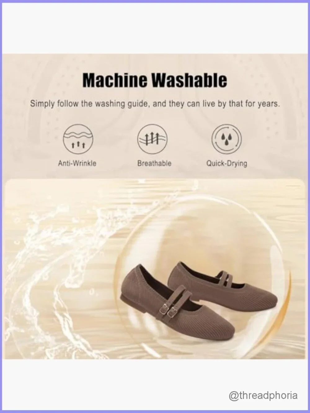 Square Toe Mary Jane Flats with Adjustable Strap Comfortable Slip On Knit Shoes